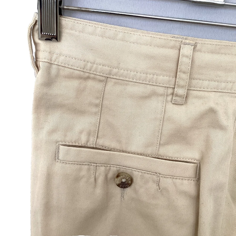 Charter Club Vintage Khaki/Cream Shorts High Waisted Pleated Size 8 - Picture 5 of 7